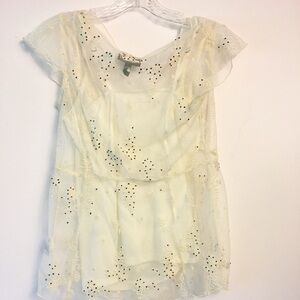 Jessica Simpson Sheer Floral Blouse Size XS